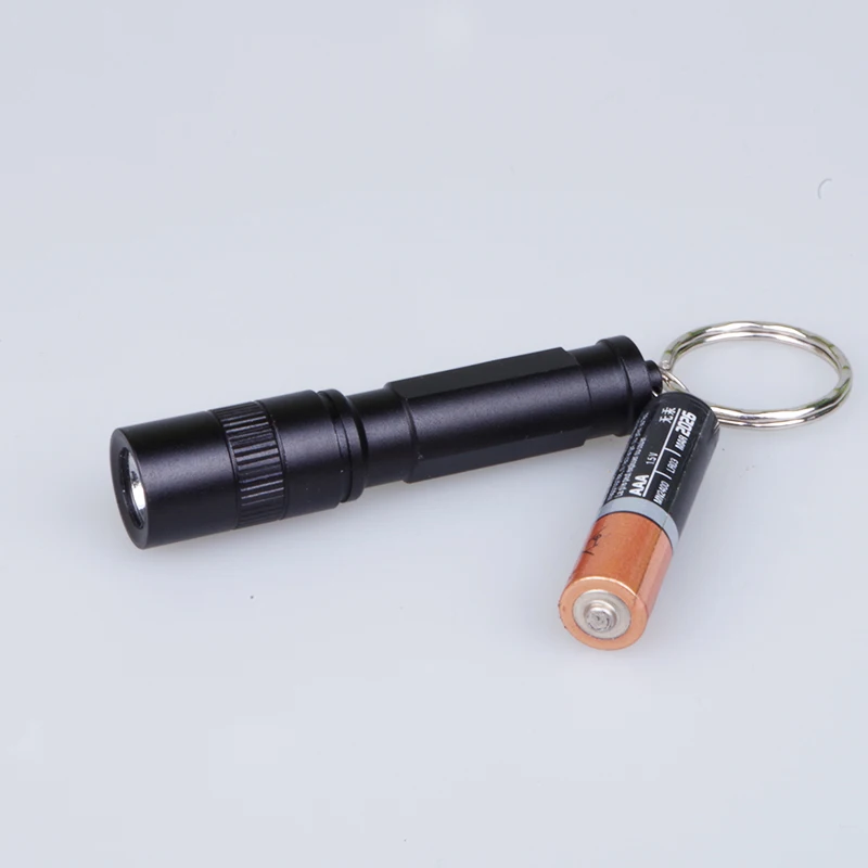 Custom Logo High Power Aluminum Alloy Gift Mini Battery Operated LED Torch Keychain