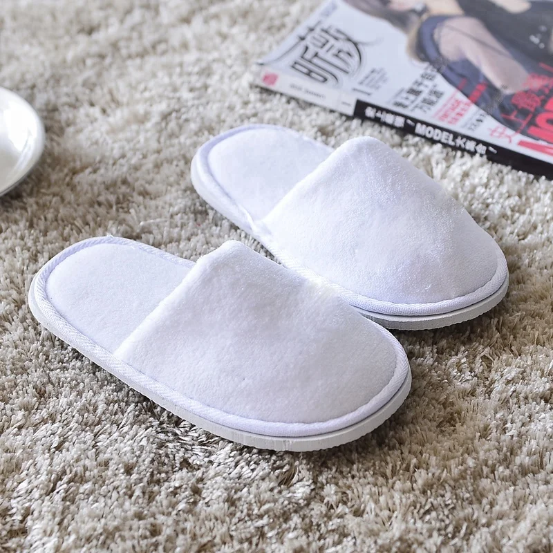 disposable customized thick cotton indoor luxury private label hotel slippers