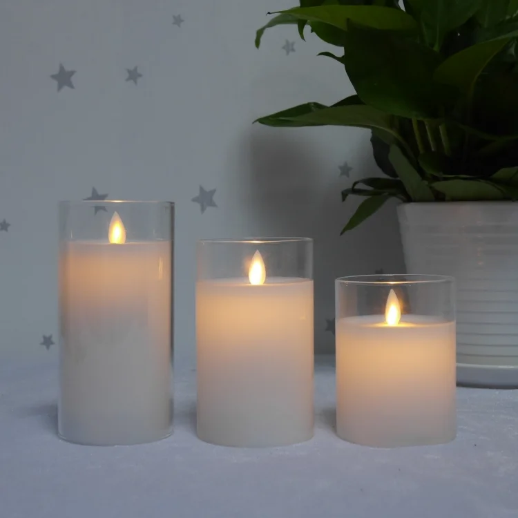 Wholesale led Glass Jar candle