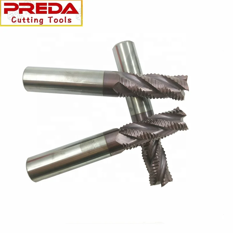 Preda cutting tools CNC HRC55 TiAlN Coating solid Carbide Mill 4 Flutes Rough End Mill