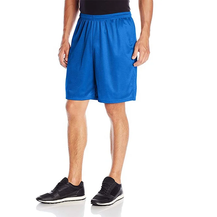Оптовая продажа, мужские спортивные шорты из полиэстера для спортзала, сетчатые тренировочные шорты на заказ