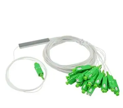 0.9mm plc splitter 1x2 1x4 1x8 1x16 SC/UPC SC/APC steel tube with connectors and without cassette type