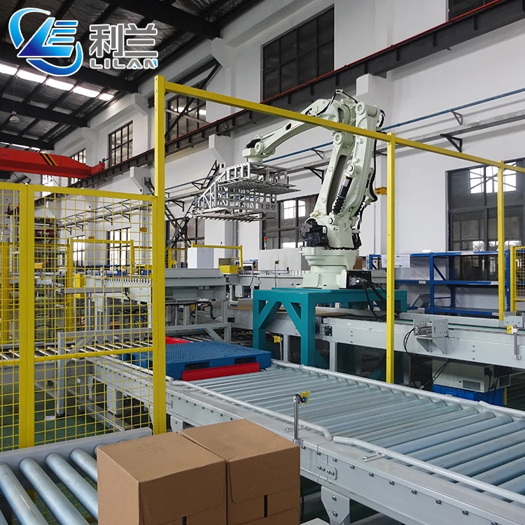 Easy Operation Mini Abb Robot Palletizer Arm in Fertilizer Automatic Packaging Line Case Stacking Robot Arm Palletizer Machine
