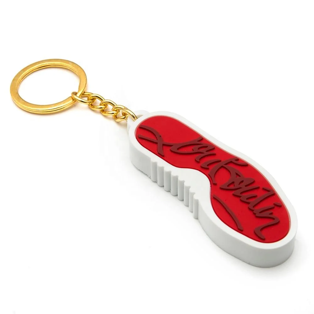 
Custom Hot sales Shoe shape 3D silicone rubber soft PVC keychain for souvenir gift 
