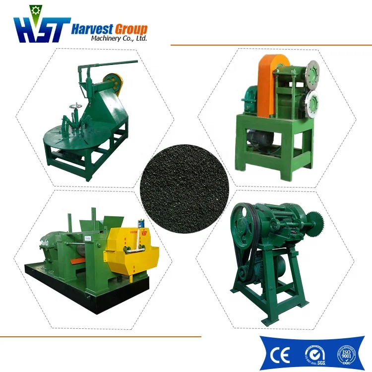 wire steel remover tire shredder machine rubber crusher for rubber crumb powder