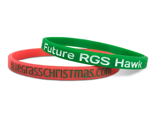 0.25 Inch Width Slim Debossed With Color Ink-filled Silicone Wristband