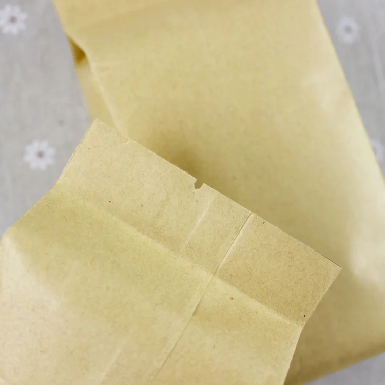 Side Gusset Metallized Kraft Paper Aluminum Foil Lined Heat Sealable Food Storage Packaging Pouches With Tear Notch