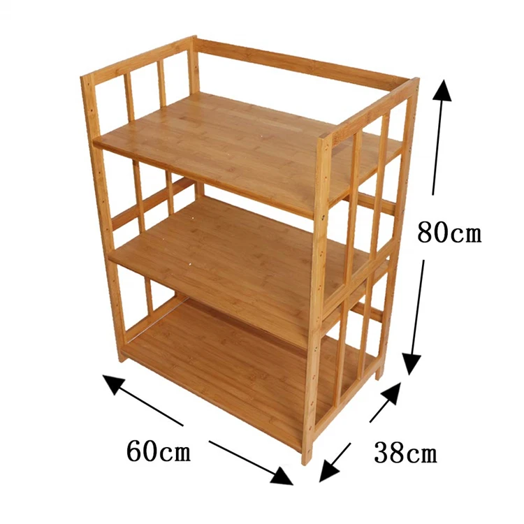 Multi-Tier Bamboo Rack Kitchen Storage Shelves