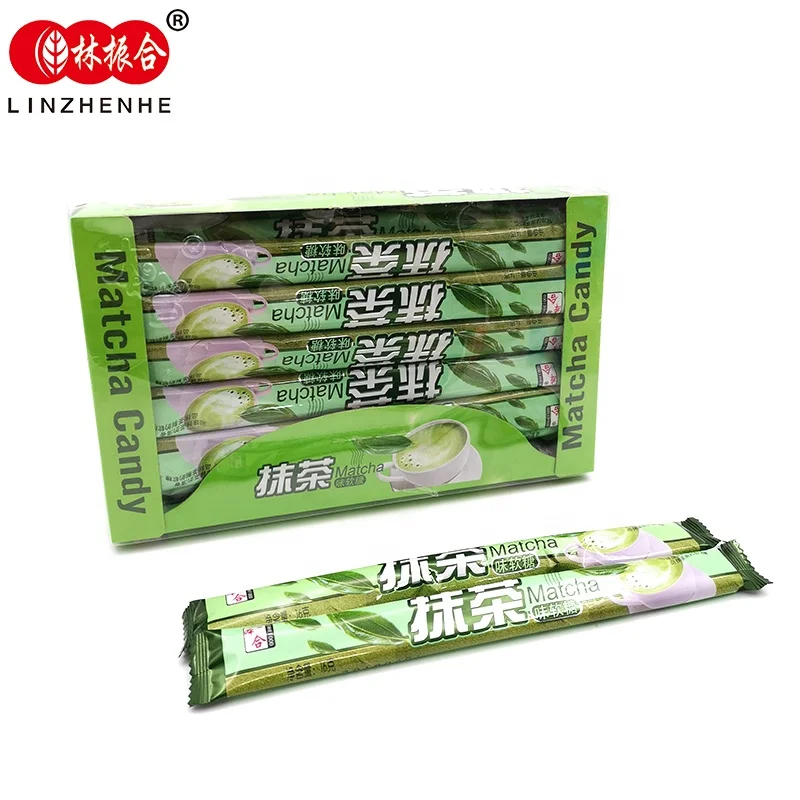 Matcha taffy candy sweet gelatin candy packing by box
