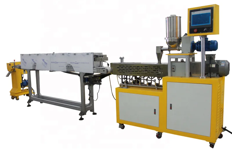 Пластиковый лабораторный экструдер ПЭТ/ПВХ/ПВД/ЭВА Переработка пластика воздушный охлаждающий мини-ковращающийся двойной винтовой