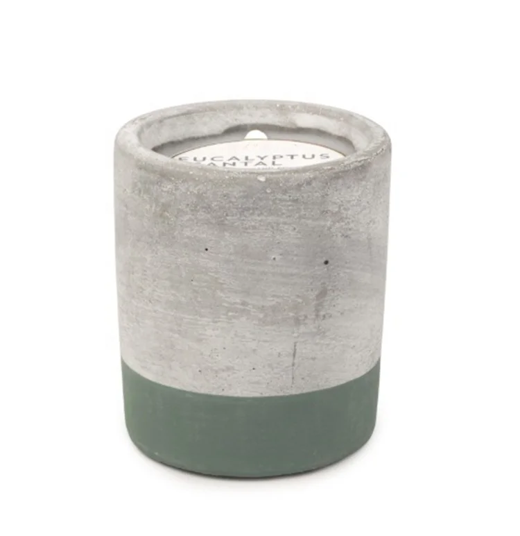 Custom design cement cylinder candle holder concrete candle jar