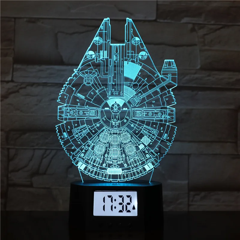 New Arrival  Windmill Shape Lamp 3D Optical Illusion Visual Lamp 7 Color Alarm Clock LED-hologramm Holiday  Decoration Gift Lamp
