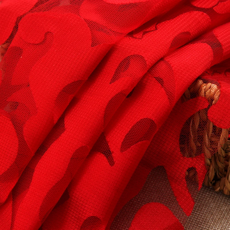 
Chinese suppliers sell cheap red fancy soft transparent burnt fabric for dress 