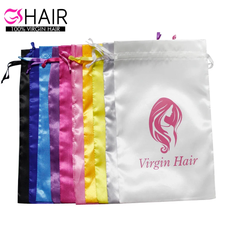 Custom satin bag custom logo black satin bag for hair,satin hair bags custom logo,custom satin bags for hair extensions/bundles