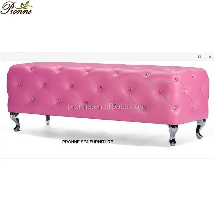 european style elegant crystal tufted waiting bench