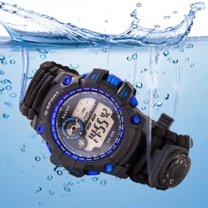 Outdoor Travel Waterproof Multifunction Survival 550 Paracord Bracelet Watch