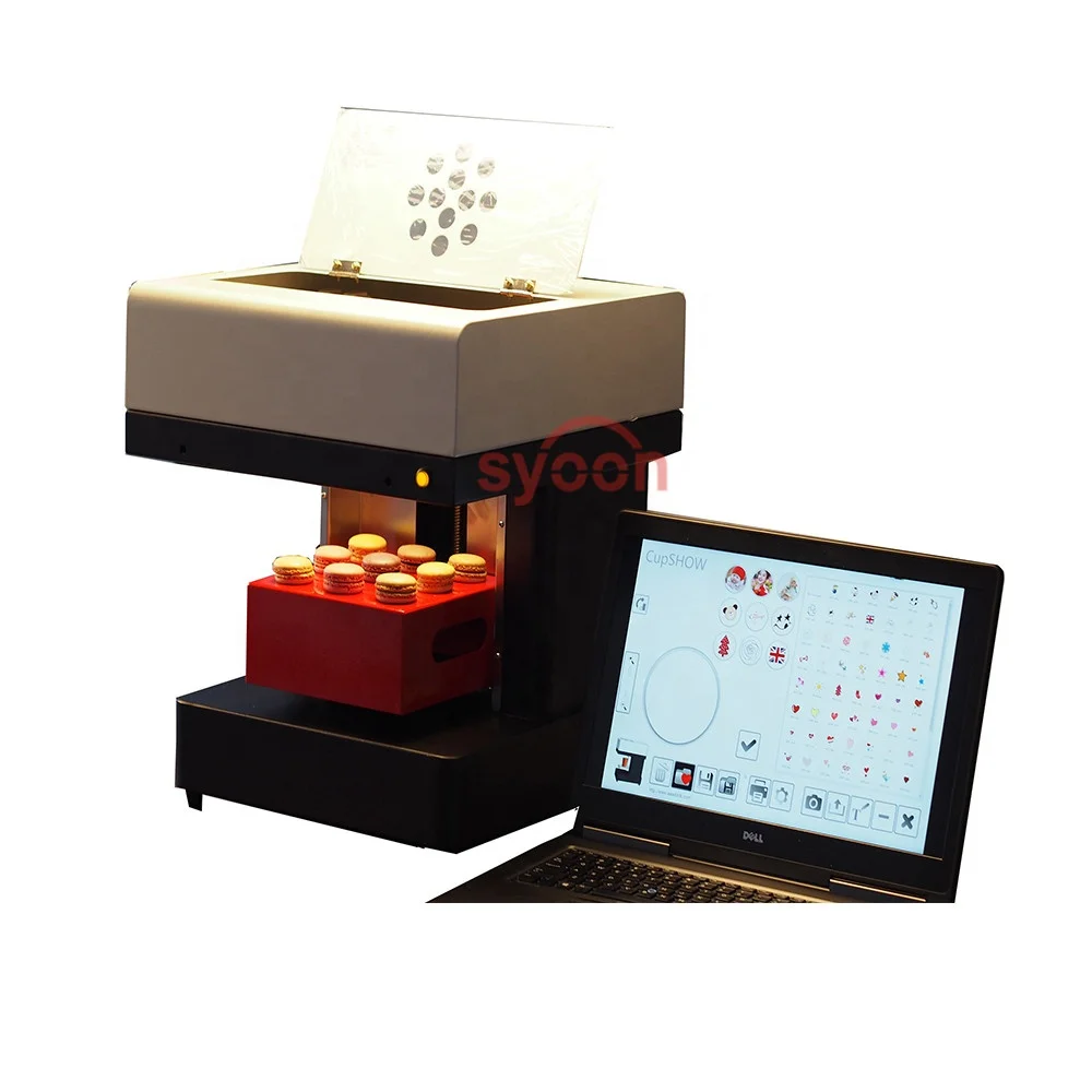 Android touch screen coffee latte printer, edible inkjet coffee printing machine for coffee and cake