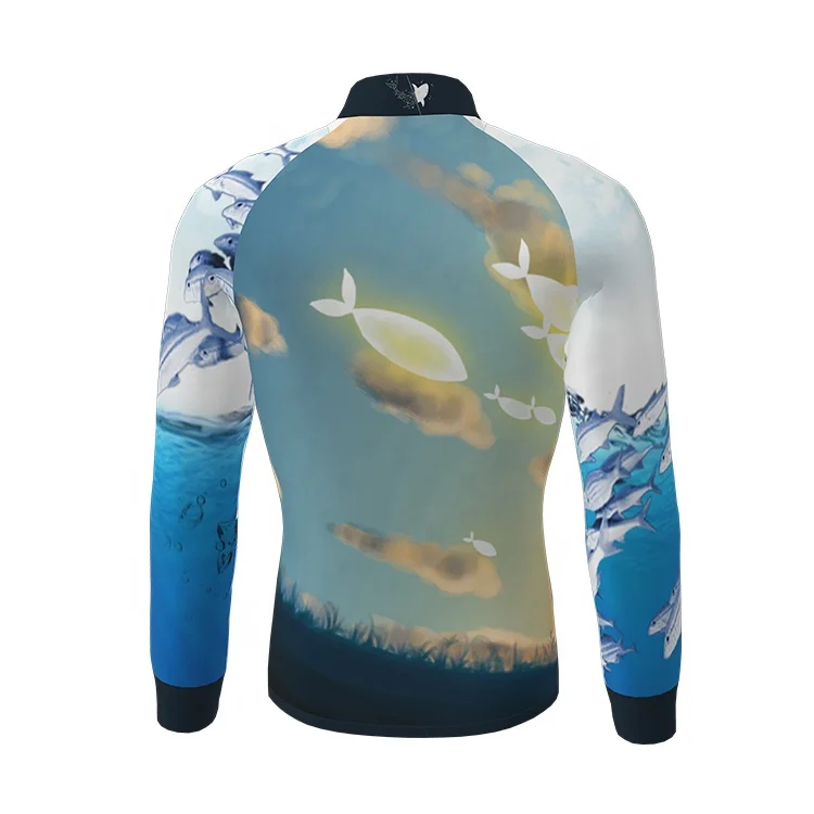 Full Sublimation Fishing T-Shirt Wholesale Sport Jerseys Custom Men Long Sleeve Fishing Wear