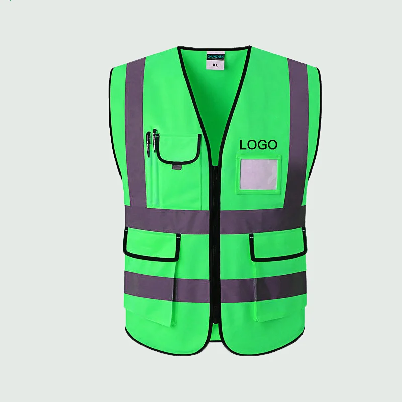 
hi vis reflective safety led engineer vest custom logo mesh reflective strips road mesh safety vest 