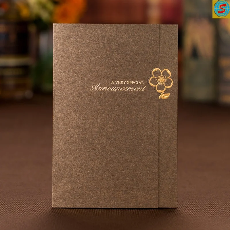 Luxuriously wedding invitation card with custom information and logo