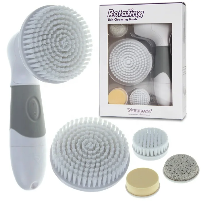 CE ROHS Approved 4 in 1 Electric Rotating Facial Brush Multi-use Deep Cleansing Spin Facial Brush System Waterproof Scrubber