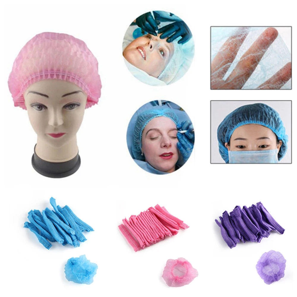 100pcs Microblading Accessories Permanent Makeup Disposable Hair Net Caps Sterile Hat For Eyebrow Tattoo