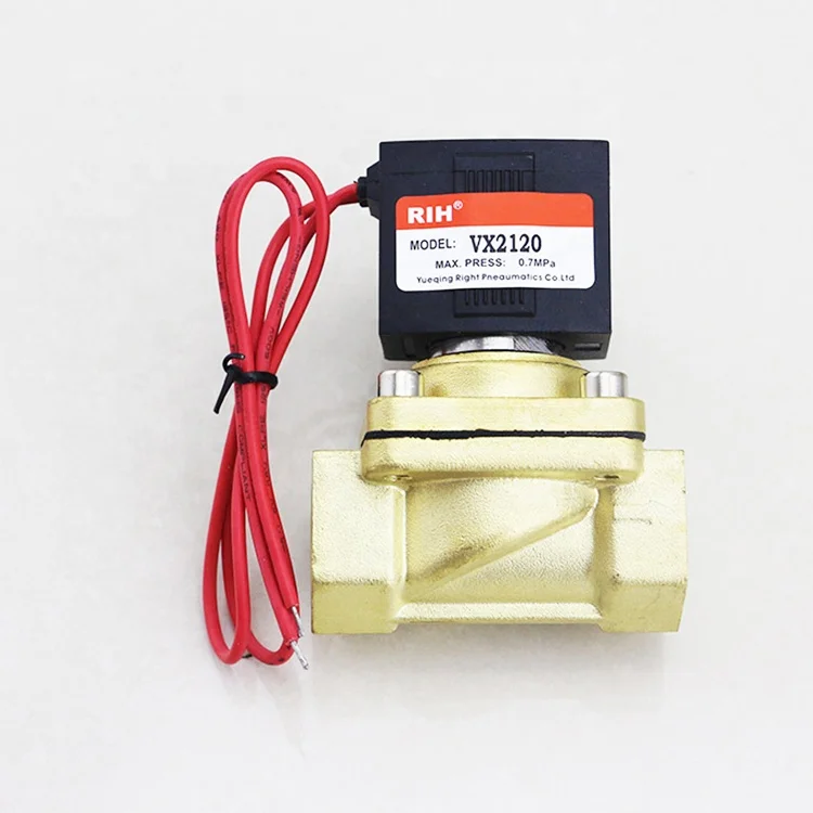 AC220V  AC110V  DC12V  DC24V Normally Closed Brass Electromagnetic Gas Pilot Operated Directional Valve