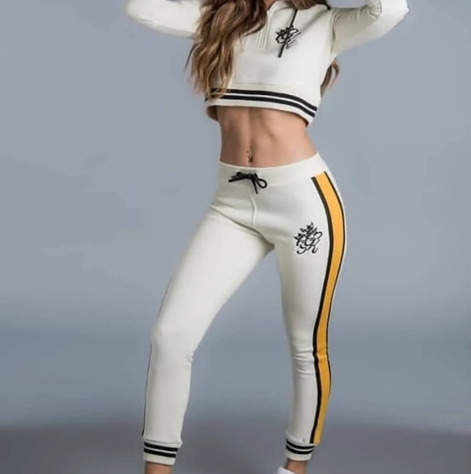 Womens 2 Piece Outfit Autumn Spring Custom Hoodies Tops Drawstring Crop Hoodie Sweatshirts Fitness Gym Sport Jacket Zipper Set