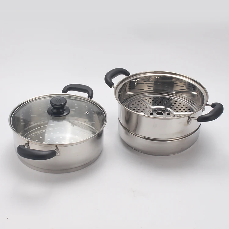 2 layer non stick steam pot corn dumpling cooking seafood food steamer soup pot kitchen cookware