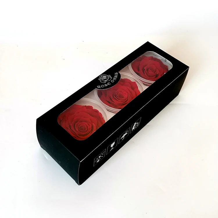 6-7 cm Wholesale preserved real long lasting roses heads