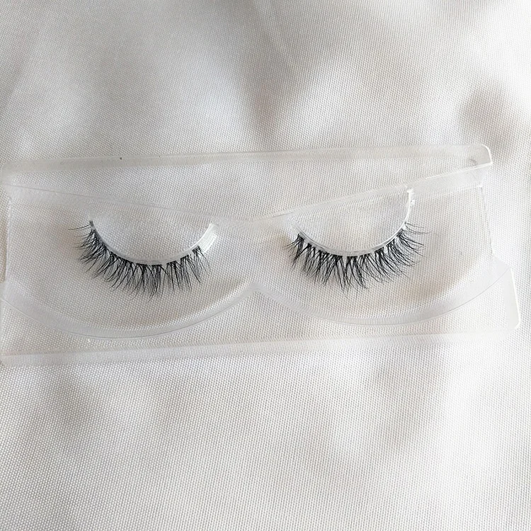 
3D Bottom Mink Fur Eyelashes Clear Band Short Mink Lashes Short Length Natural False Eyelash 