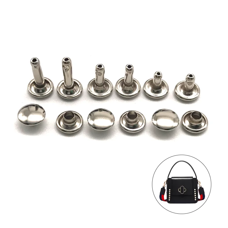 High Quality Sample Free Round Different Size Leather Double Cap Brass Studs Rivet