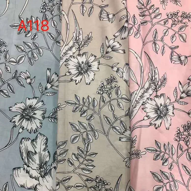 New style comfortable stock lots garment printed flower rayon nylon fabric for dress
