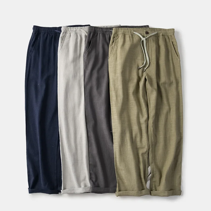 
Ready To Ship Soft Breathable Quick Dry Men Linen Pants 