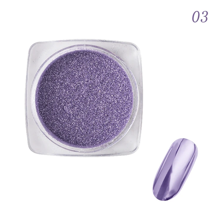 Hot sale 7 colors magic metallic mirror effect nail art powder chrome mirror nails pigment powder