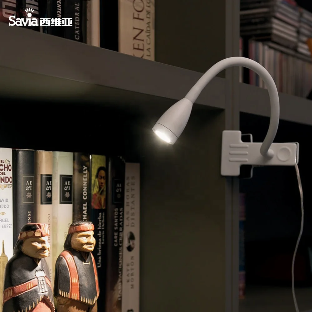 Savia flexible gooseneck reading lamp LED aluminium study table light headboard adjustable reading lights desk lamp with clip