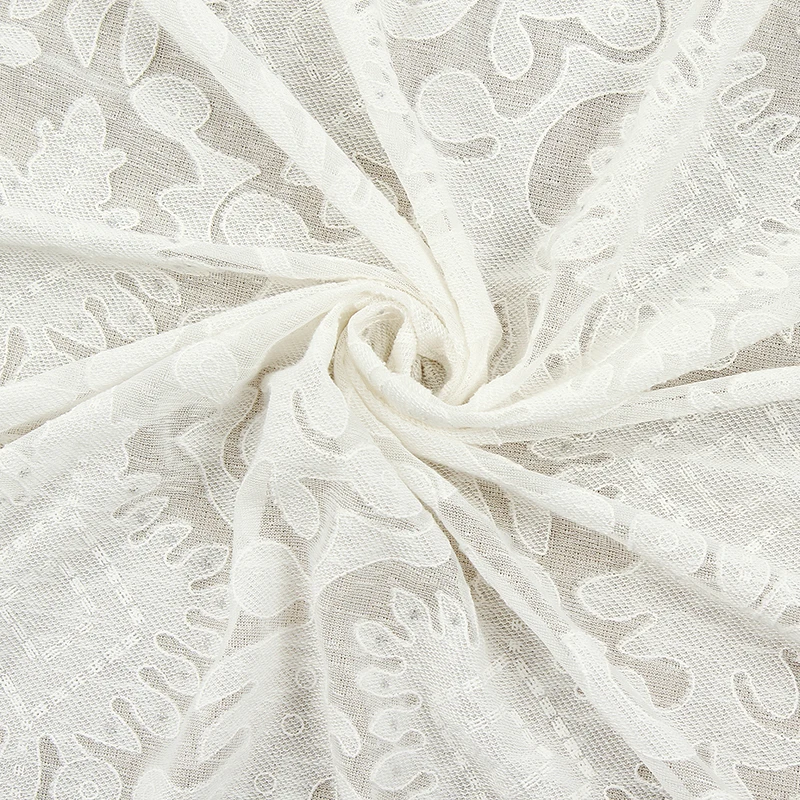 
Wholesale French fashion high quality white tulle burnt fabric for clothing 