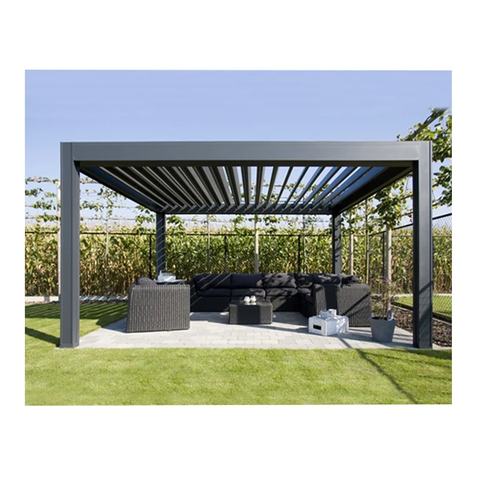 
Garden free standing waterproof automatic motorized aluminio louver pergola bioclimatic aluminium  (62113096953)