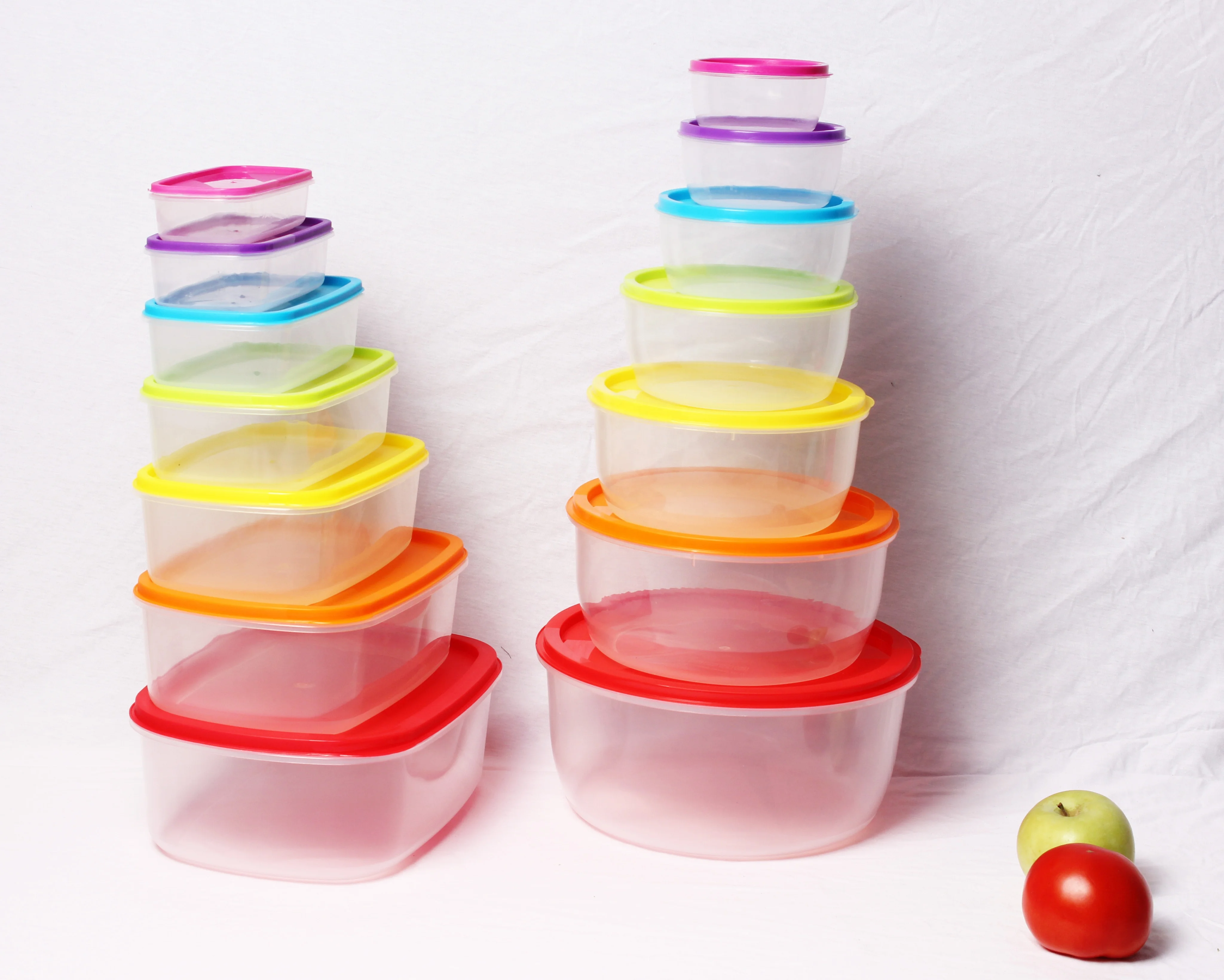 7pk Rectangular rainbow container