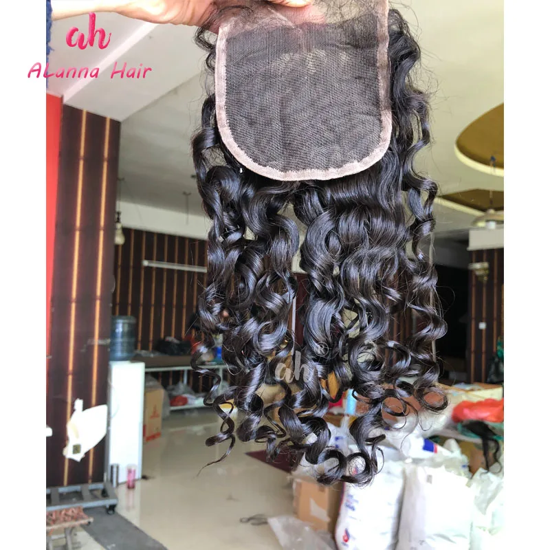 
Hot Sale 5X5 6X6 7X7 Lace Closure Grade 10A Raw Virgin Vietnamese Curly Human Hair Closure Bleached Knots For Black Women 