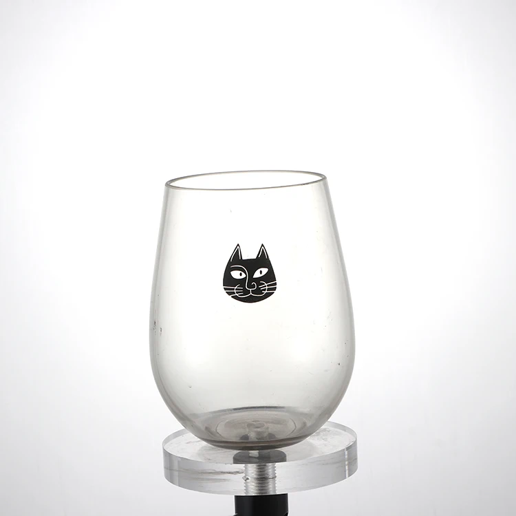 Factory Wholesale Blown Round Shape plastic Stemless champagne wine glass personalized acrylic stemless wine glasses