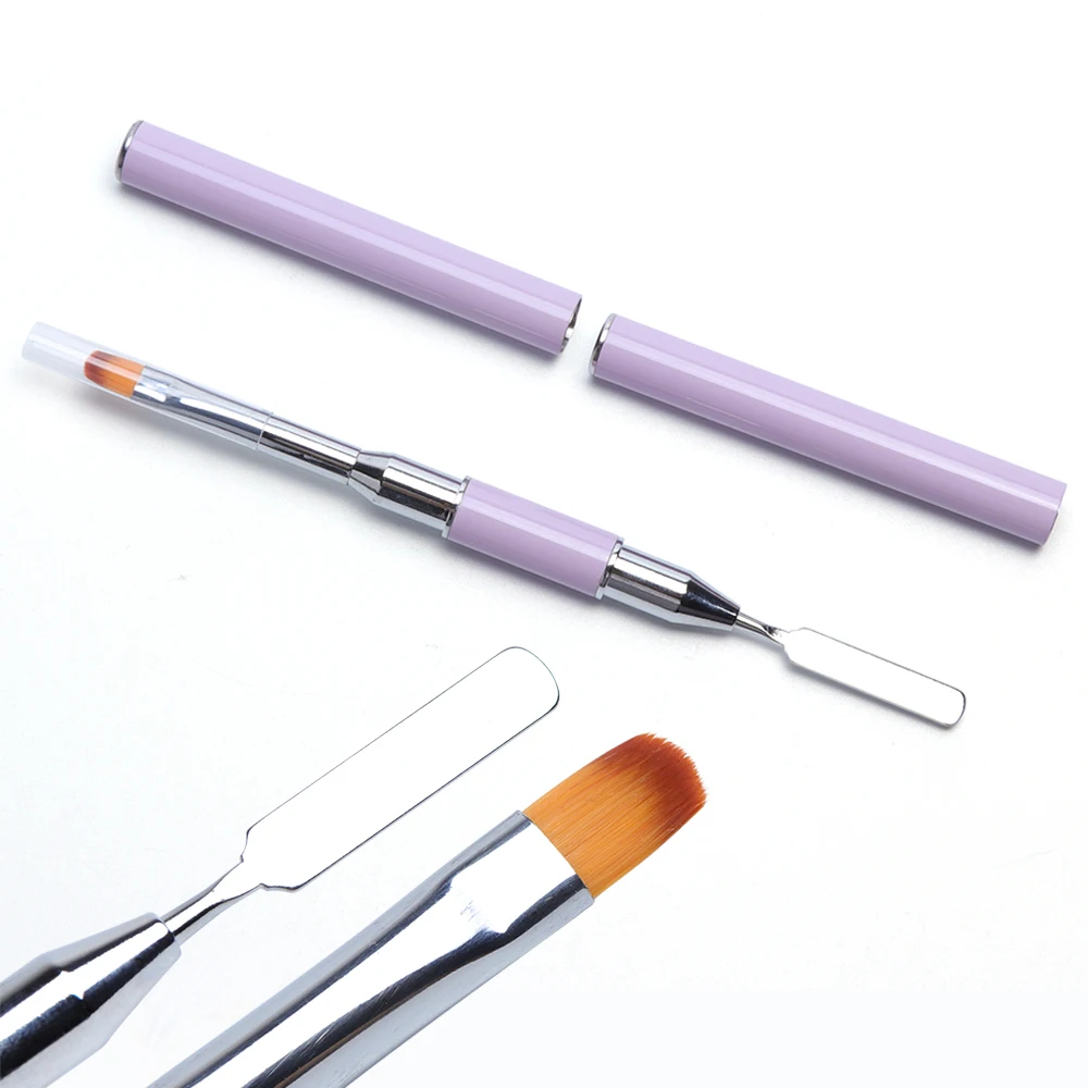 
Double Head metal handle Finger Extension tool for spatula nail art brush 