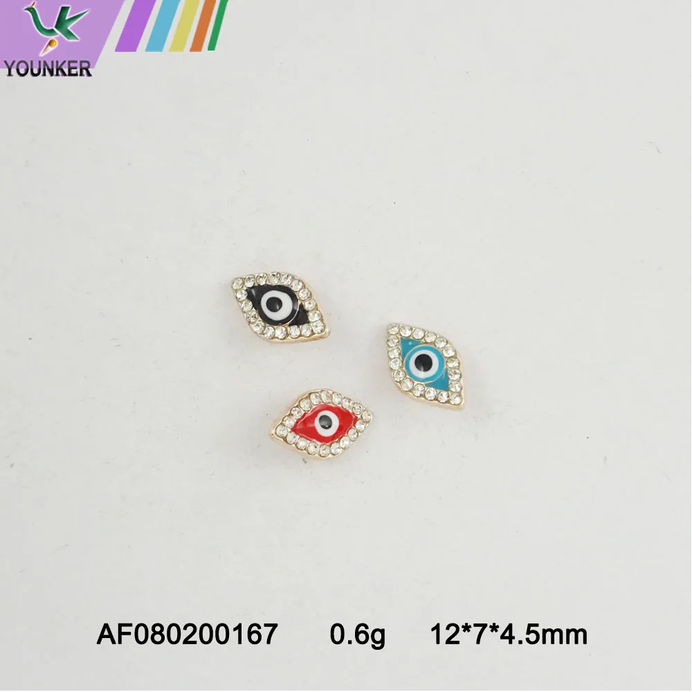 metal alloy custom enamel charms eye pendant charms  alloy Rhinestone Pendant for DIY jewelry making