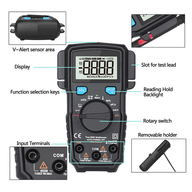 Rate Durable Low Price Overload Protection Auto Range Professional Digital Multimeter