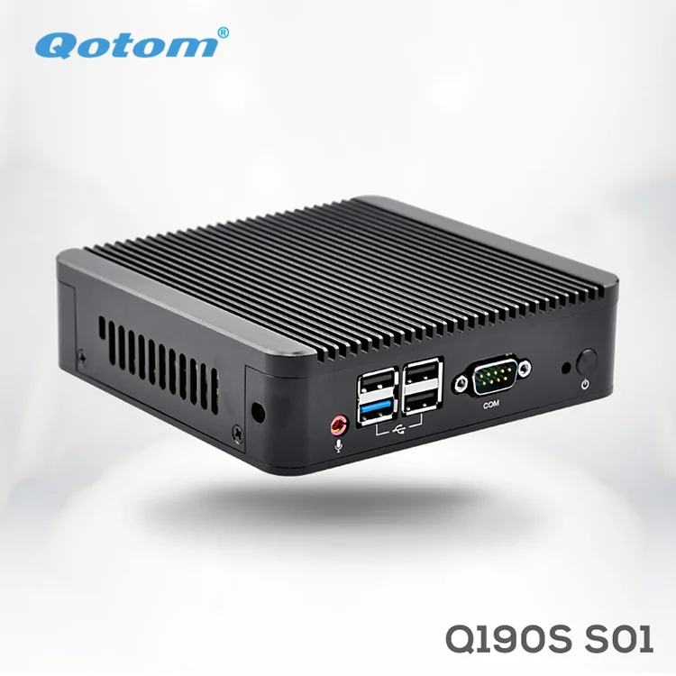 Q190S Celeron Baytrail J1900 4 ядра RS232 двойной RJ45 безвентиляторный мини ПК 12 В в