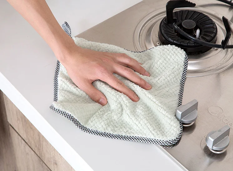 Multipurpose Kitchen Microfiber dish towel plain water absorbent dish cloth