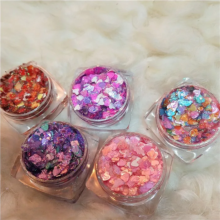 Hot sale chunky glitter pigment powder cosmetic eye body glitter