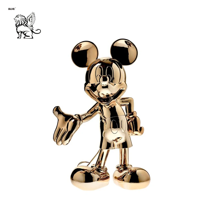 Highly sprayed life size resin cartoon mouse sculpture for garden decoration FST-41