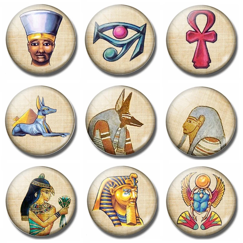 Egyptian 30 MM Fridge Magnet Ancient Egypt Egyptian Culture Glass Cabochon Magnetic Refrigerator Stickers