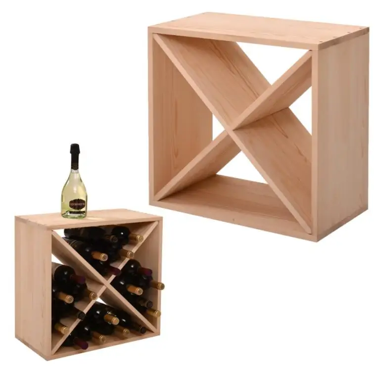 
Natural Wooden Wine Holder Compact Cellar Cube Wine Storage Rack 